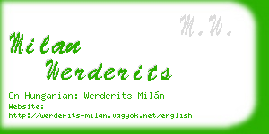 milan werderits business card